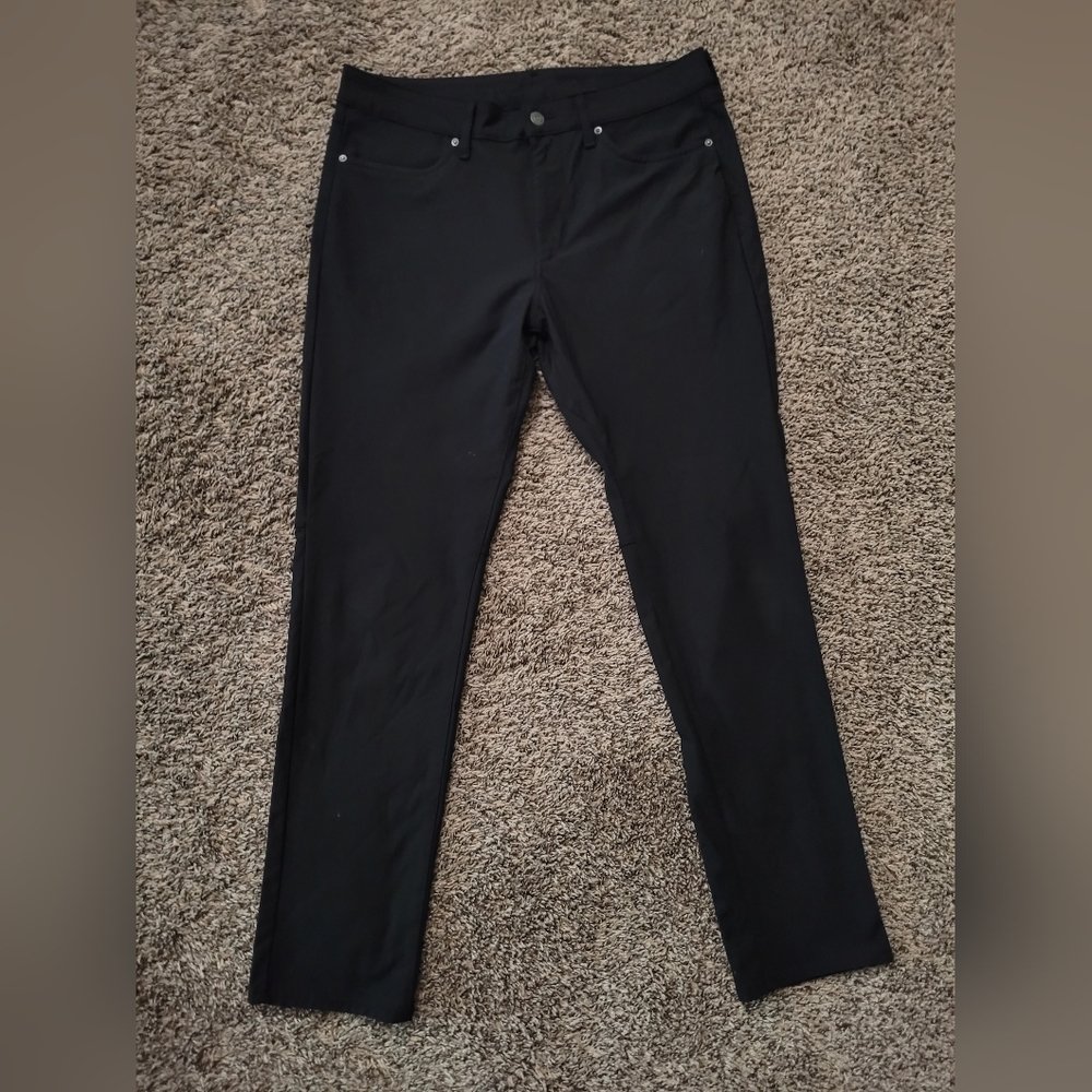 american eagle 32x34 black stretchy slim pants